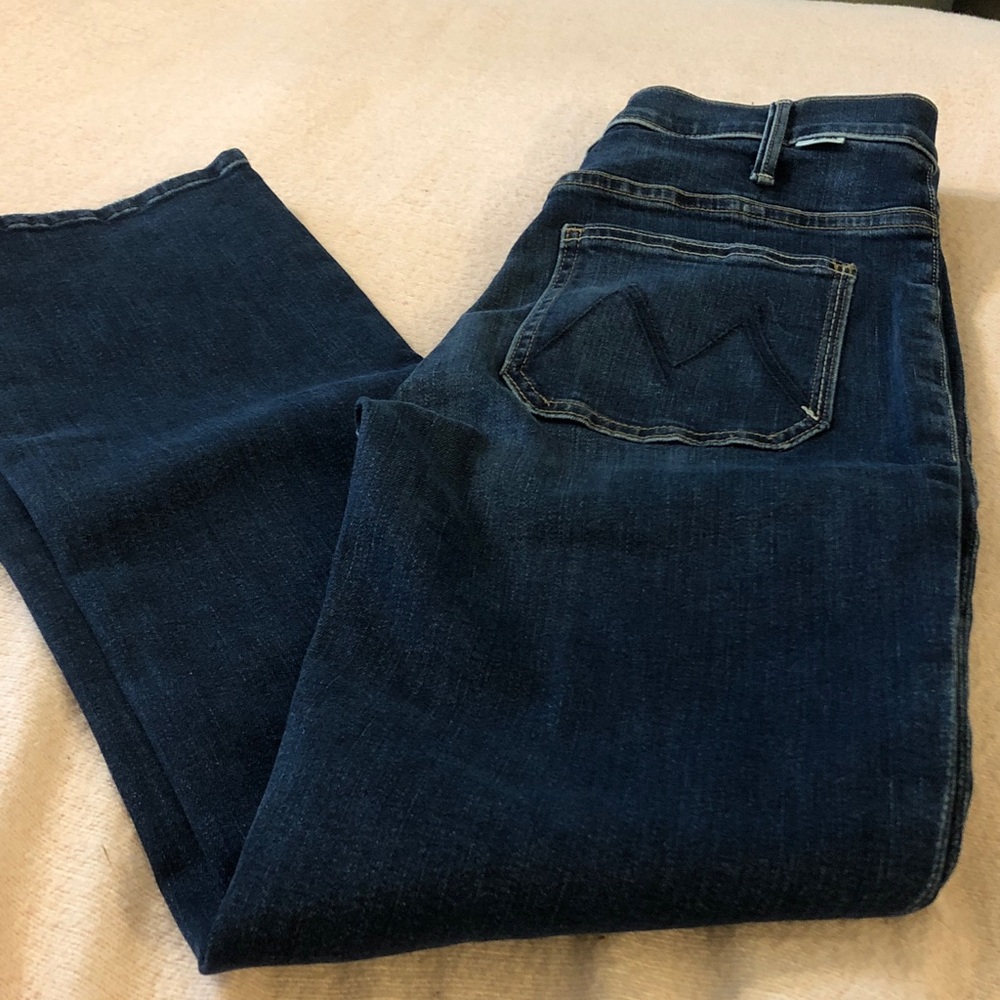 MOTHER Dark Blue Straight Leg Jeans